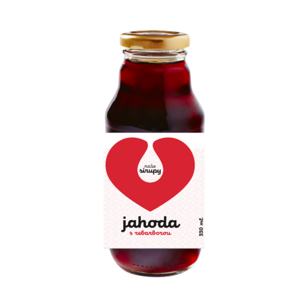 Jahodový sirup s rebarborou 330 ml
